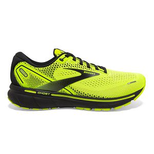 Brooks Ghost 14 Road Running Shoes - Mens, Yellow/Black | IE-FLI627014